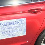 PF auto Glass signage for high quality auto glass repair